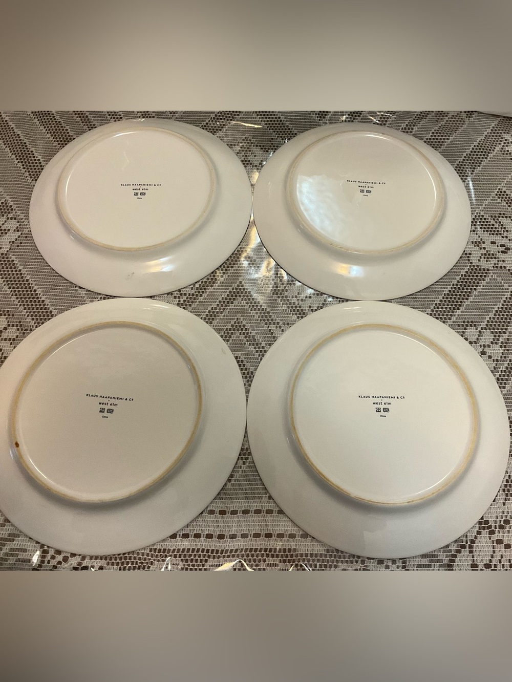 Decorative Cream Floral Border Dinner Plates - Set of 4 - Picture 6 of 6